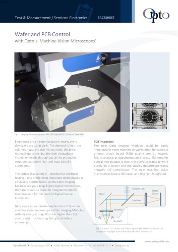 Wafer and PCB control with Opto's 'Machine Vision Microscopes' (4 pages)