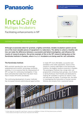 IncuSafe Incubators Customer Testimonial - IVF, The Karolinska Institute