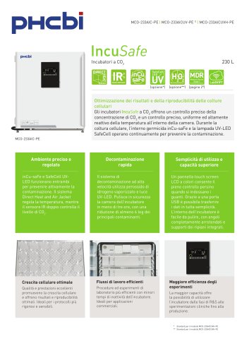 MCO-233AIC-PE / MCO-233AICUV-PE / MCO-233AICUVH-PE  - Incubatori a CO2