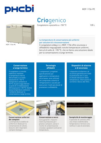 MDF-1156-PE congelatore criogenico