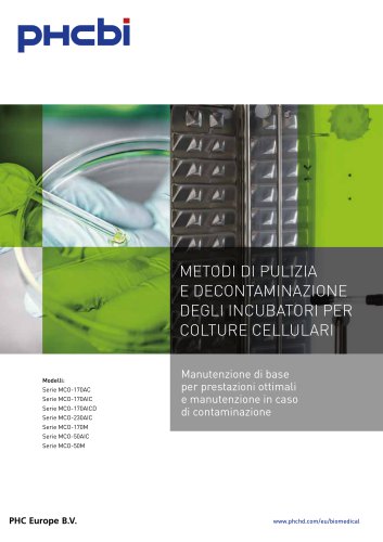 METODI DI PULIZIA E DECONTAMINAZIONE DEGLI INCUBATORI PER COLTURE CELLULARI