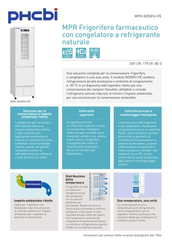 MPR-N250FH-PE MPR Frigorifero farmaceutico con congelatore a refrigerante naturale