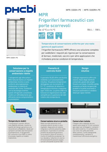 MPR-S500(R)H-PE - Frigoriferi farmaceutici MPR con porte scorrevoli