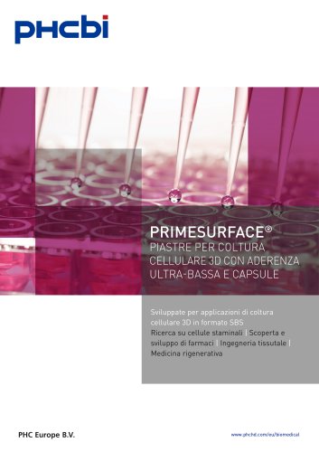 PRIMESURFACE® PIASTRE PER COLTURA CELLULARE 3D CON ADERENZA ULTRA-BASSA E CAPSULE