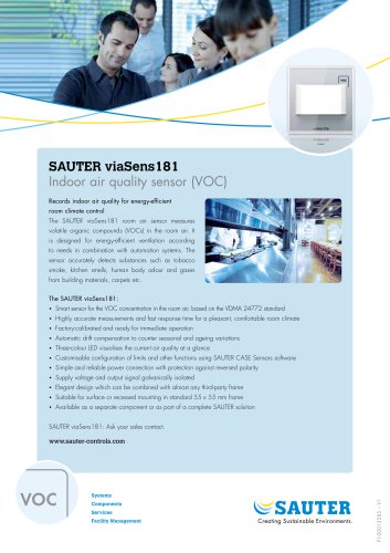 SAUTER viaSens181   Indoor air quality sensor