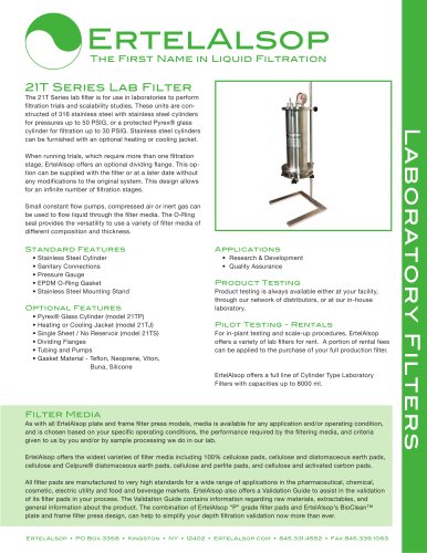 21T Lab Filter Tech Sheet