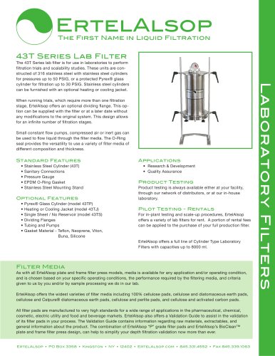 43T Lab Filter Tech Sheet