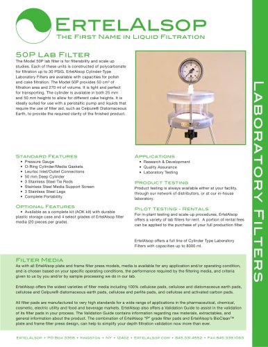 50P Lab Filter Tech Sheet