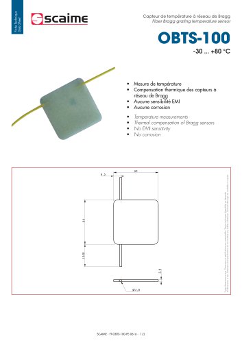 Fiber Bragg grating temperature sensor OBTS-100