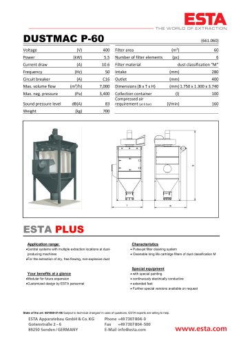 Datasheet DUSTMAC P-60