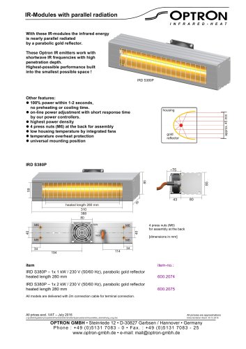 IR-Modules with parallel radiation