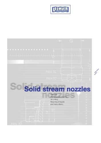 Solid stream nozzles / High pressure solid stream nozzles