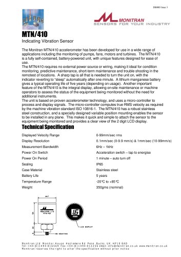 condition monitoring and diagnosis system  MTN/410