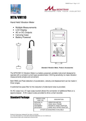 Hand held Vibration Monitor MTN/VM110