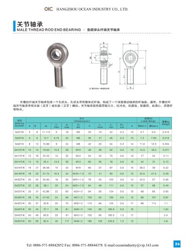 MALE THREAD ROD END BEARING