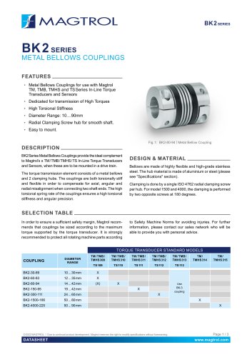 BK2 Series - Metal Bellows Couplings