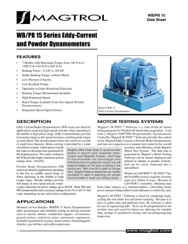 Eddy-current & Powder Brake Dynamometers WB/PB 15