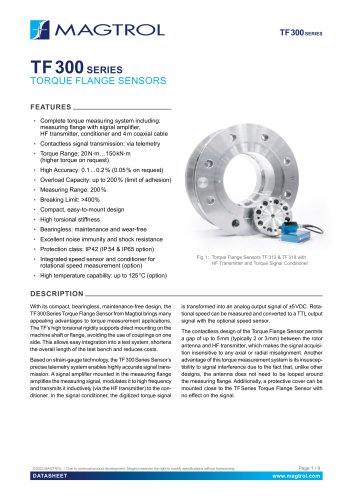 TF 300 Series | Torque Flange Sensors