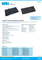  Compact silicone rubber keyboard - panel mount