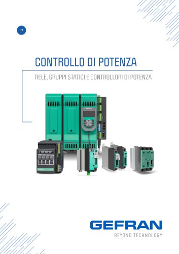 CONTROLLO DI POTENZA REL&Egrave;, GRUPPI STATICI E CONTROLLORI DI POTENZA