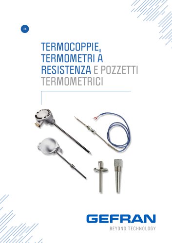 TERMOCOPPIE, TERMOMETRI A RESISTENZA E POZZETTI TERMOMETRICI