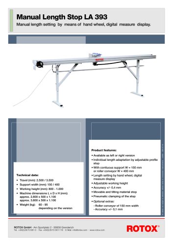 Manual Length Stop LA 393