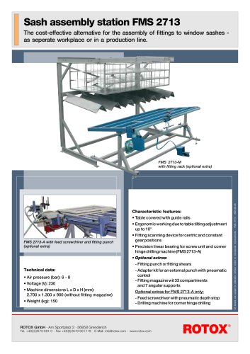 Sash assembly station FMS 2713