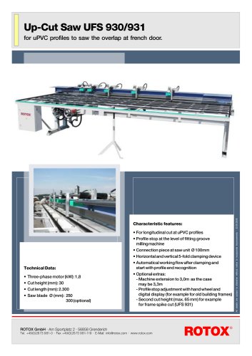 Up-Cut Saw UFS 930/931