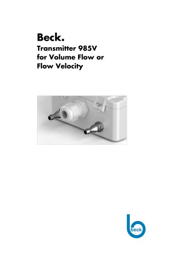 Beck. Transmitter 985V for Volume Flow or Flow Velocity