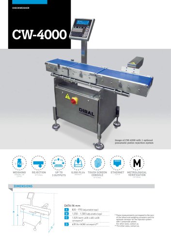 AUTOMATIC CHECKWEIGHERS CW-4000 SERIES