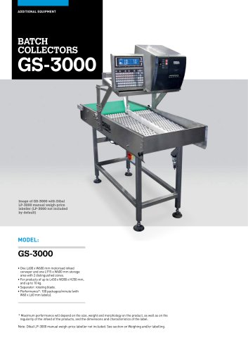 BATCH COLLECTORS GS-3000 SERIES