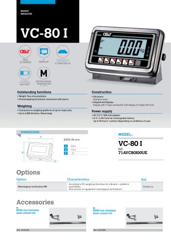 VC-80 I WEIGHT INDICATORS