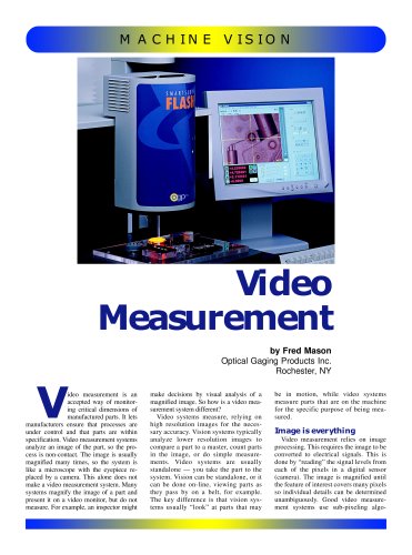 An Introduction To Video Measuring Systems