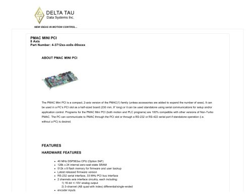 PMAC MINI PCI 8 Axis