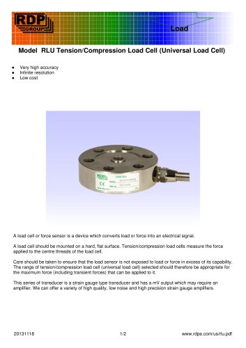 Model RLU Tension/Compression Load Cell (Universal Load Cell)