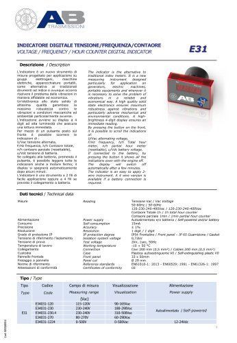 INDICATORE DIGITALE TENSIONE FREQUENZA CONTAORE E31