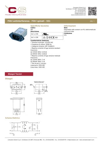 Filtri antinterferenza - Filtri spinati - SS1