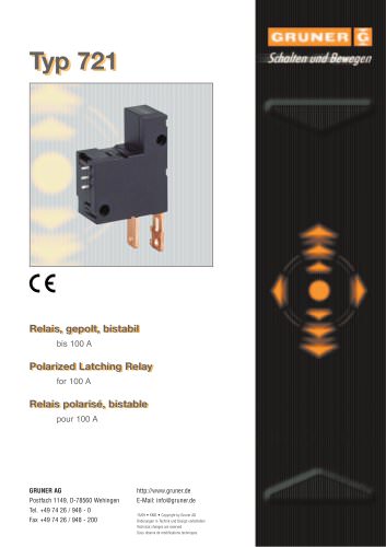 Latching Relays 100-250 Ampere 721 