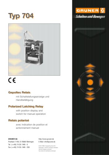 Latching Relays 25-80 Ampere 704 