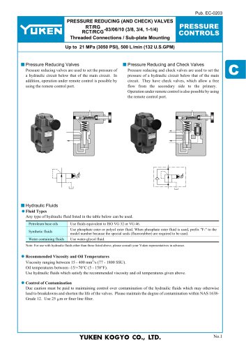 Pressure Reducing (& Check) Valves