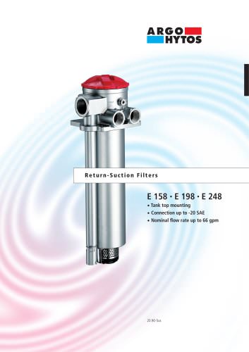 Return-Suction Filters up to 66 gpm, Tank top mounting, E 158/E 198/E 248