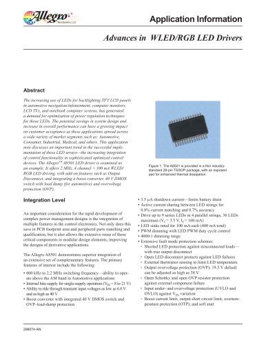 Advances in WLED/RGB LED Drivers