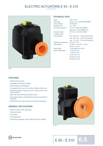 ELECTRIC ACTUATORS E 50 - E 210