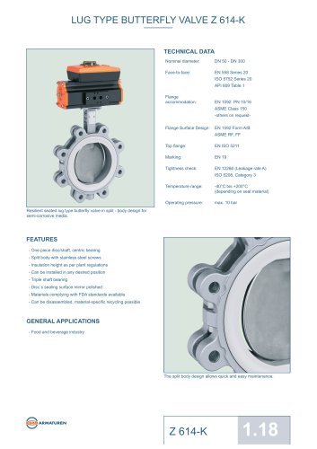 LUG TYPE BUTTERFLY VALVE Z 614-K