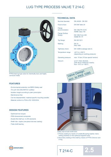 LUG TYPE PROCESS VALVE T 214-C