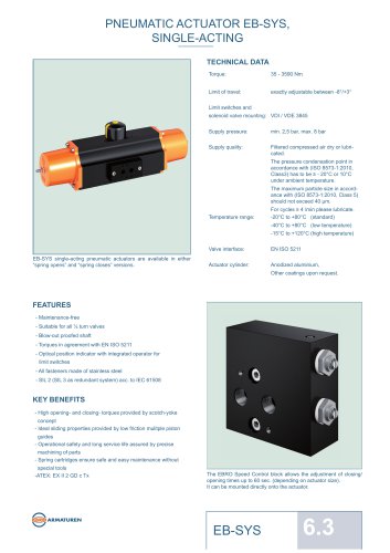 PNEUMATIC ACTUATOR EB-SYS, SINGLE-ACTING