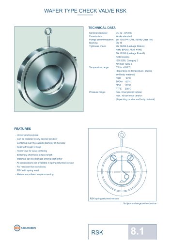 WAFER TYPE CHECK VALVE RSK