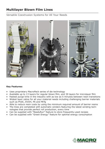 Multilayer Blown Film Lines
