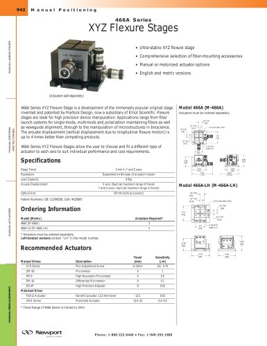 466A Series XYZ Flexure Stages  