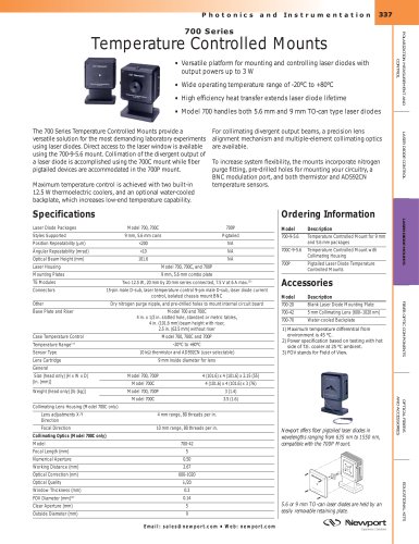 700 series TE Cooled TO-CAN Laser Diode Mounts  